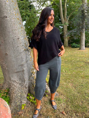 Black Reverse Seam Knit Georgina