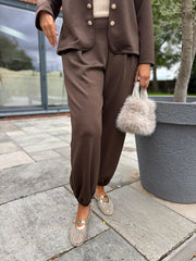 Chocolate Military Style Co-Ord Set Tara