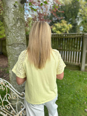 Lemon Net Sleeve Applique Tee Gemma