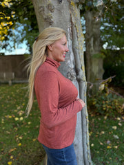 Rust Soft Roll Neck Top Kimmy