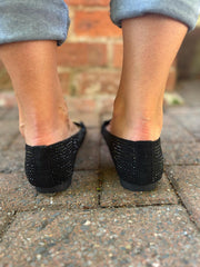 Black Diamante Chain Loafer