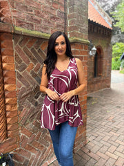 Wine Abstract Swirl Vest Isabella