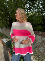 Winter White Striped Knit Pamela