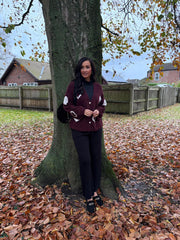 Wine Heart Knit Cardigan Denise