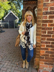 Winter White Lace Detail Knit Rachel