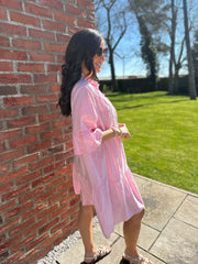 Pink Embroidered Ruffle Dress Taylor