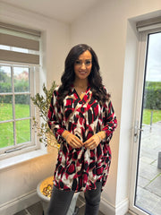 Wine Large Brushed Leopard Tunic Gloria