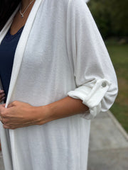 Winter White Super Soft Longline Cardi Mary