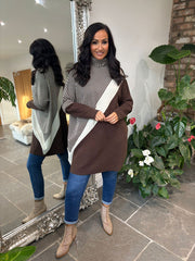 Chocolate Diagonal Stripe Knit Athena