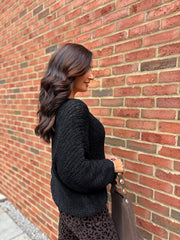 Black Popcorn Knit Martha
