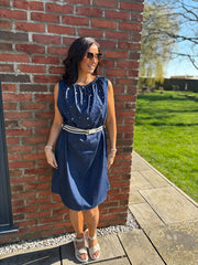 Dark Denim Embellished Dress Casandra
