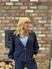 Navy Zip Up Hoodie Alice