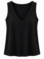 Black Textured Vest Top Kaylee