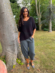 Black Reverse Seam Knit Georgina