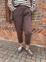 Chocolate Frill Pocket Trousers Sasha