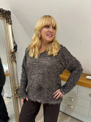 Chocolate Eyelash Knit Marilyn