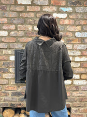Chocolate Broderie Anglaise Top Judith
