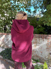 Wine Chenille Silver Fleck Hoodie Lisa