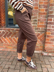 Chocolate Frill Pocket Trousers Sasha
