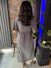 Silver Shimmer Angel Sleeve Dress Maddie