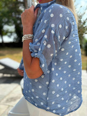 Denim Polka Dot Blouse Kathy