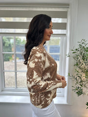 Chocolate Nature Animal Print Knit Raye