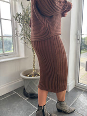 Chocolate Cable Detail Ribbed Two Piece