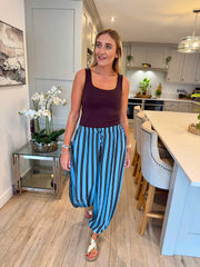 Blue Striped Hareem Trousers