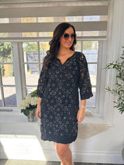 Black Sequin Crochet Dress Zara