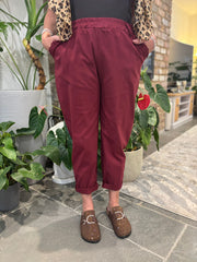 Wine Frill Pocket Trousers Sasha
