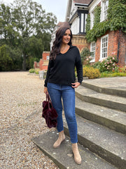 Black Open Collar Jumper Rhea