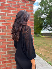 Black Gathered Loose Knit Paige