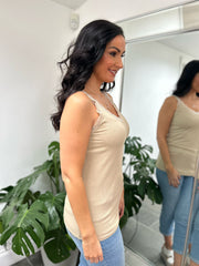 Stone Lace Ribbed Vest Top Libby