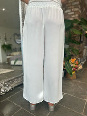 White Wide Leg Pocket Trousers Claudia
