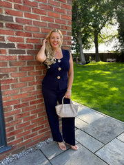 Navy Rose Button Waistcoat Set Nala