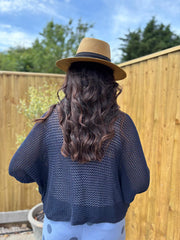 Navy Gathered Loose Knit Paige