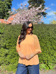 Orange Net Sleeve Top Julia