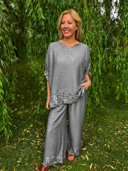 Charcoal Leopard Trim Co-Ord Theodora