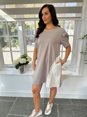 Mocha Contrast Side Panel Dress Venus