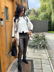 Winter White Layered Knitted Cardigan Evelyn