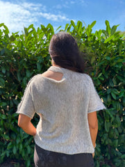 Mocha Asymmetric Off Shoulder Knit Cora