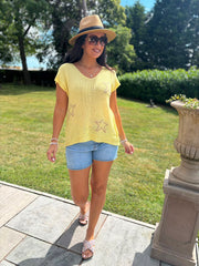 Yellow Star Knit Top Devon
