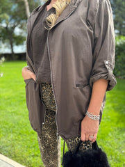Chocolate Hooded Jacket Ocean