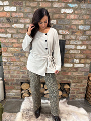Stone Buttoned Tie Top Kacey