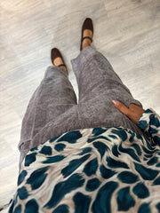 Mocha Velour Barrel Leg Trousers Jaiya
