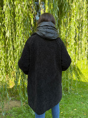 Black Premium Hooded Sherpa Coat Camilla