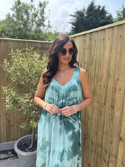Green Tie Dye Dress Krystal