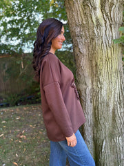 Chocolate Leopard Star Sweat Top Clarice