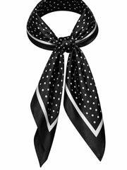 Black Polka Dot Border Scarf