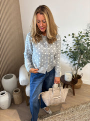Grey Polka Dot Cardi Beatrix